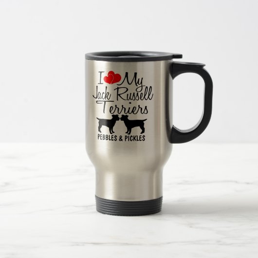 Custom I Liebe My Two Jack Russell Terriers Tasse (Rechts)