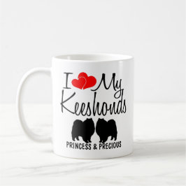 Custom I Liebe My Two Keeshond Hunde Tasse