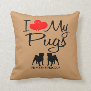 Custom I Liebe My Two Mops Kissen