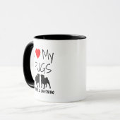 Custom I Liebe My Two Mops Tasse (Vorderseite Links)