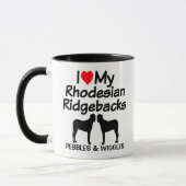 Custom I Liebe My Two Rhodesian Ridgeback Hunde Ta Tasse (Links)