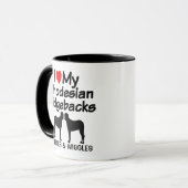 Custom I Liebe My Two Rhodesian Ridgeback Hunde Ta Tasse (Vorderseite Links)