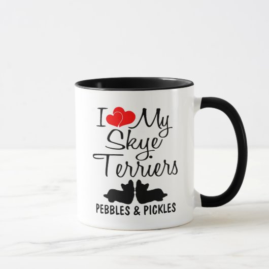 Custom I Liebe My Two Skye Terrier Tasse (Rechts)