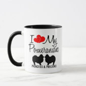Custom I Liebe My Two Spitz Hunde Tasse (Links)