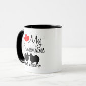 Custom I Liebe My Two Spitz Hunde Tasse (Vorderseite Links)