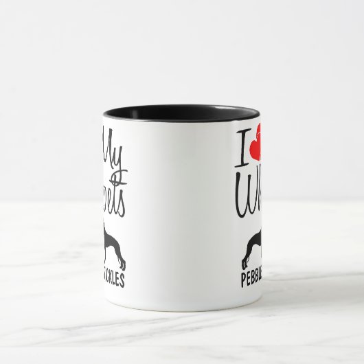 Custom I Liebe My Two Whippets Tasse (Zentrum)