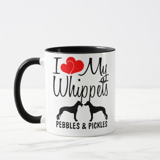 Custom I Liebe My Two Whippets Tasse (Links)