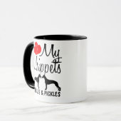 Custom I Liebe My Two Whippets Tasse (Vorderseite Links)