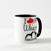 Custom I Liebe My Two Whippets Tasse (VorderseiteRechts)