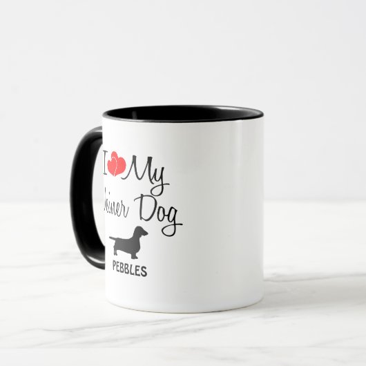 Custom I Liebe My Weiner Dog Tasse (Vorderseite Links)