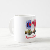 Custom I Liebe Paris Skyline Französisches Flaggen Kaffeetasse (Vorderseite Links)