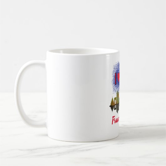 Custom I Liebe Paris Skyline Französisches Flaggen Kaffeetasse (Links)