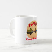 Custom I Liebe Paris Skyline Sunset Souvenir Kaffeetasse (Vorderseite Links)