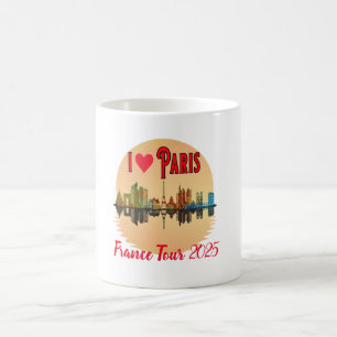 Custom I Liebe Paris Skyline Sunset Souvenir Kaffeetasse