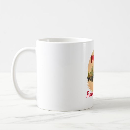 Custom I Liebe Paris Skyline Sunset Souvenir Kaffeetasse (Links)