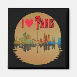Custom I Liebe Paris Skyline Sunset Souvenir Magnet