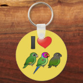 Custom I Liebe Parrots Schlüsselanhänger (Vorderseite)