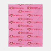 Custom I Liebe Pickleball Heart Pink Fleecedecke (Vorderseite)