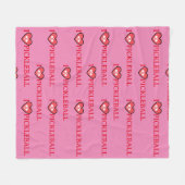 Custom I Liebe Pickleball Heart Pink Fleecedecke (Vorderseite (Horizontal))