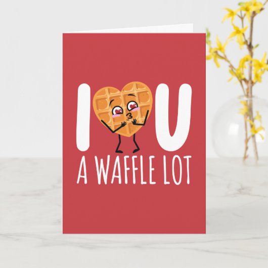 CUSTOM I Liebe You A Waffle Lot Kawaii Niedlich Fu Karte (Gelbe Blume)
