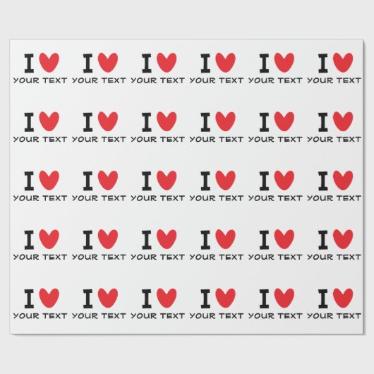 Custom I LOVE - I HEART template personalized Geschenkpapier (Flach)