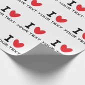 Custom I LOVE - I HEART template personalized Geschenkpapier (Ecke)
