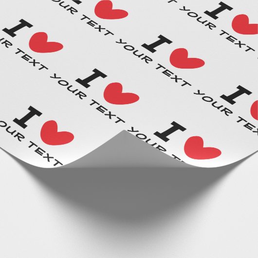 Custom I LOVE - I HEART template personalized Geschenkpapier (Ecke)