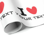 Custom I LOVE - I HEART template personalized Geschenkpapier (Rolleneckpunkt)