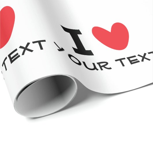 Custom I LOVE - I HEART template personalized Geschenkpapier (Rolleneckpunkt)