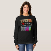 Custom I LOVE MY DOG Pop Art Pet Lover Sweatshirt (Vorne ganz)