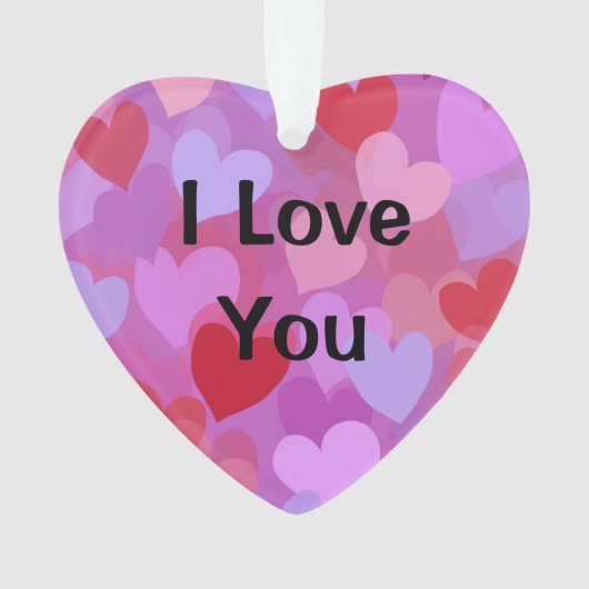Custom I Love You Modern Typography Heart Ornament (Vorderseite)