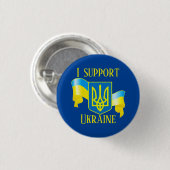 Custom I support Ukraine UKRAINIAN FLAG Button Pat (Vorne & Hinten)