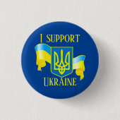 Custom I support Ukraine UKRAINIAN FLAG Button Pat (Vorderseite)