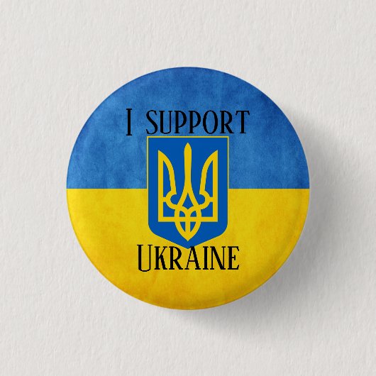 Custom I support Ukraine UKRAINIAN FLAG Button Pat (Vorderseite)