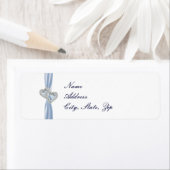 Custom Ice Blue Hearts Address Labels (Insitu)