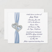 Custom Ice Blue Hearts Bridal Dusche Einladung (Vorne/Hinten)
