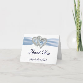 Custom Ice Blue Hearts Danke Karte