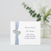 Custom Ice Blue Hearts Empfang Card Einladung (Stehend Vorderseite)
