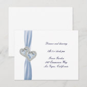 Custom Ice Blue Hearts Empfang Card Einladung (Vorne/Hinten)