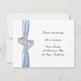 Custom Ice Blue Hearts Empfang Card Einladung