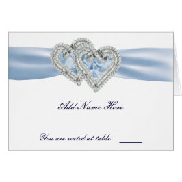 Custom Ice Blue Hearts Platzkarte