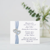 Custom Ice Blue Hearts Probe Abendessen Einladung (Stehend Vorderseite)