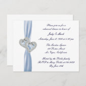 Custom Ice Blue Hearts Probe Abendessen Einladung (Vorne/Hinten)