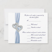 Custom Ice Blue Hearts Response Card RSVP Karte (Vorderseite)