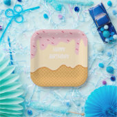 Custom Ice Creme Erdbeere Vanilla Niedliche Süßigk Pappteller (Party)