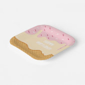 Custom Ice Creme Erdbeere Vanilla Niedliche Süßigk Pappteller (Gewinkelt)