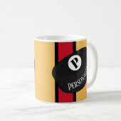 Custom Ice Hockey Name Monogram Puck Kaffeetasse (VorderseiteRechts)