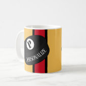 Custom Ice Hockey Name Monogram Puck Kaffeetasse (Vorderseite Links)