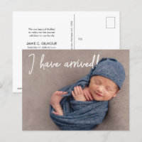 Custom Ich bin angekommen Baby Foto Danke