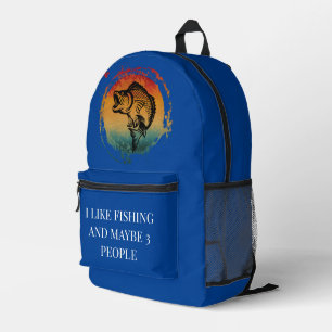 CUSTOM ICH FISCHE GERN UND VIELLEICHT 3 PERSONEN V BEDRUCKTER RUCKSACK